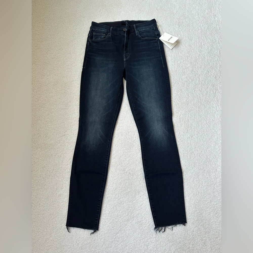 MOTHER The Looker High Waist Frayed Ankle Skinny Jeans (Get Your Groove Back)